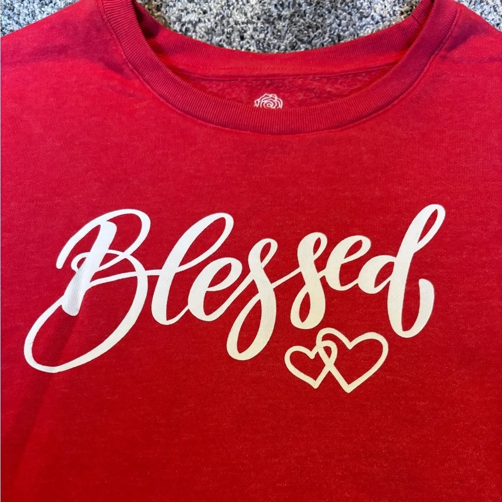 Red 'Blessed' sweater, Size XL - Picture 3 of 5